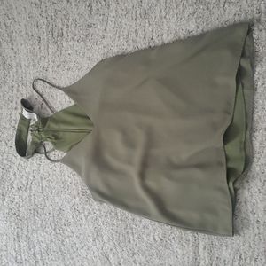 Ladies olive dressy top size small ~by half &half